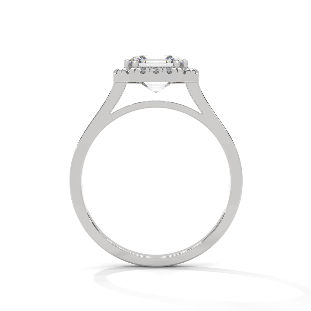 Asscher Cut Diamond Halo Engagement Ring