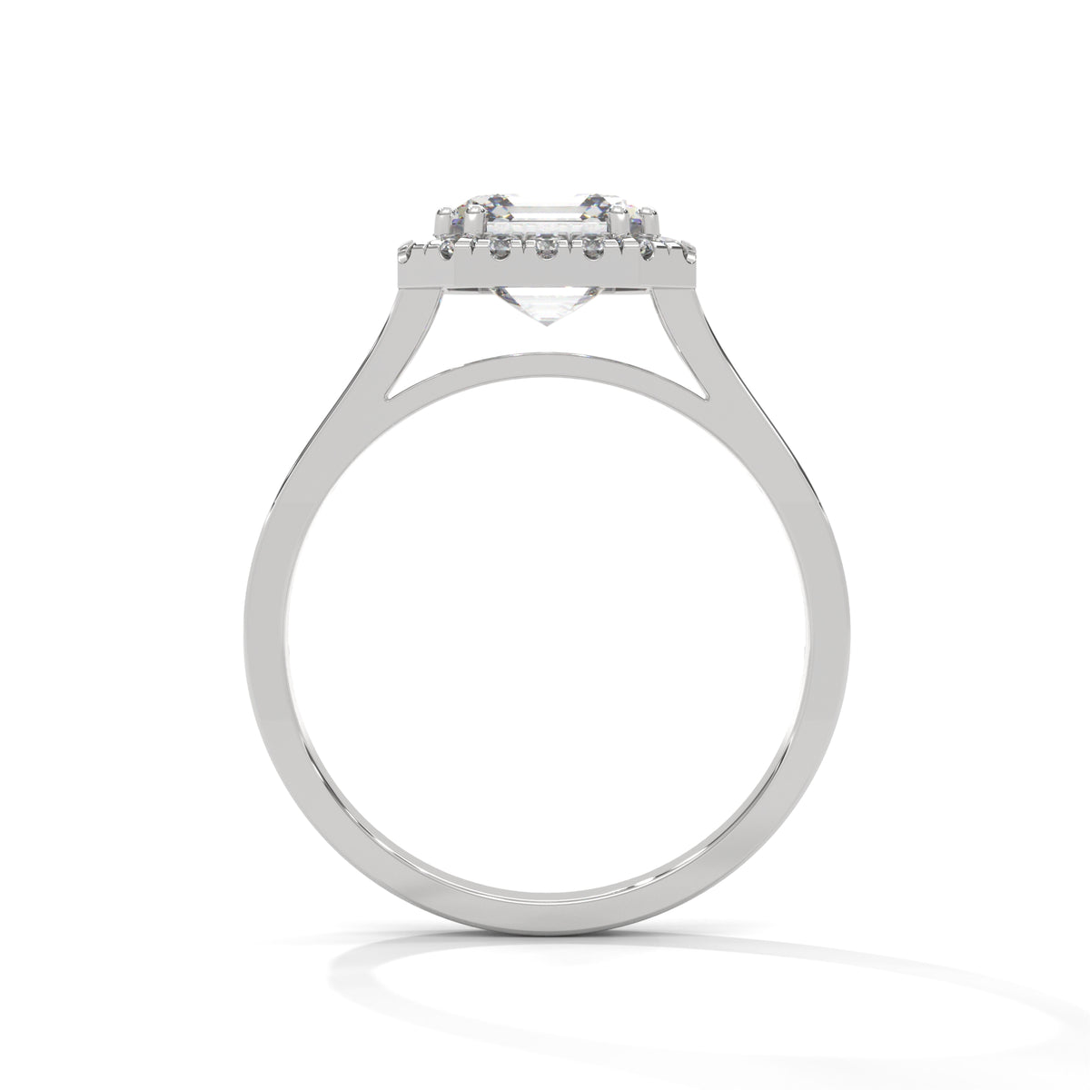 Asscher Cut Diamond Halo Engagement Ring – view 3 of 9, lab grown diamond ring | Jewelix Atelier