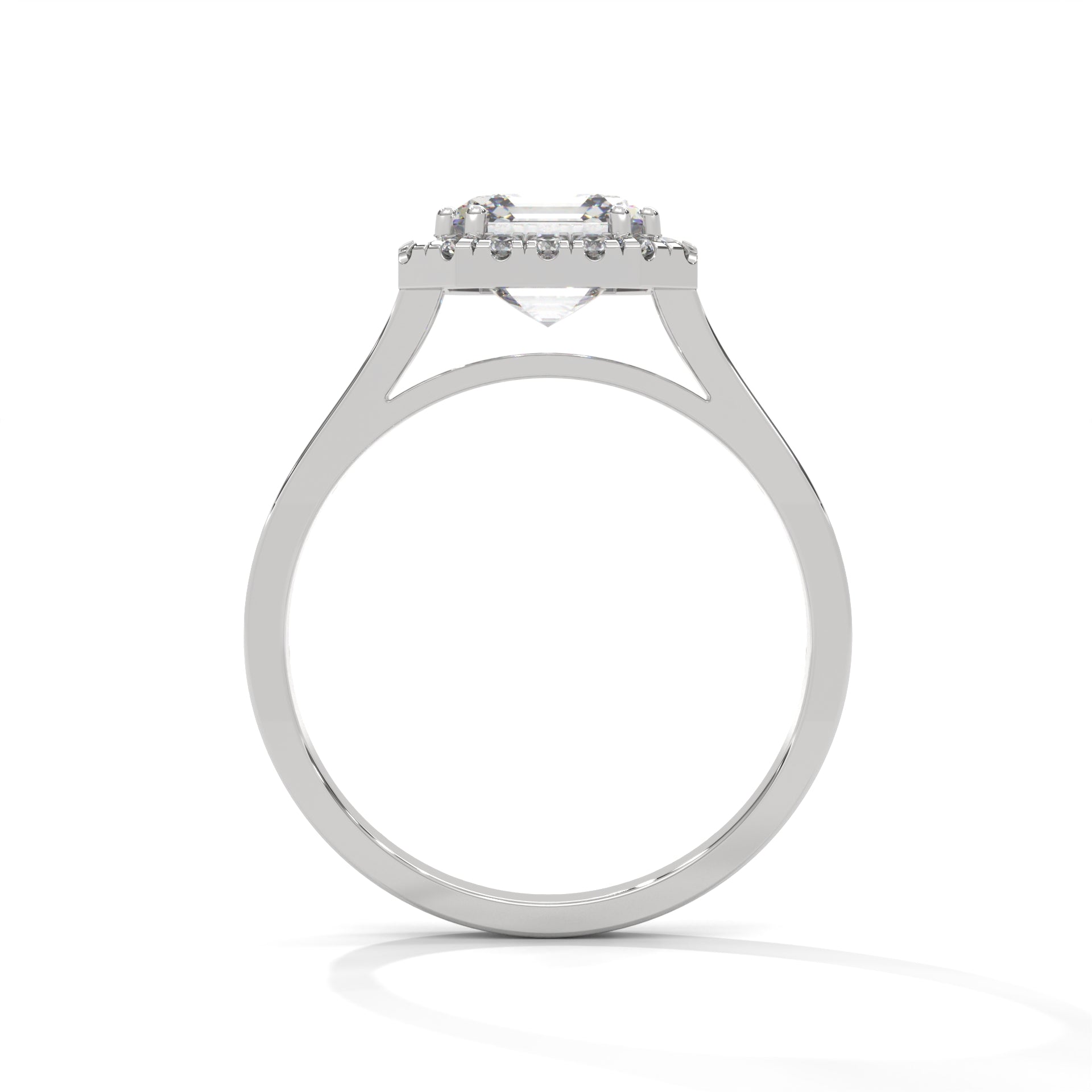 Asscher Cut Diamond Halo Engagement Ring