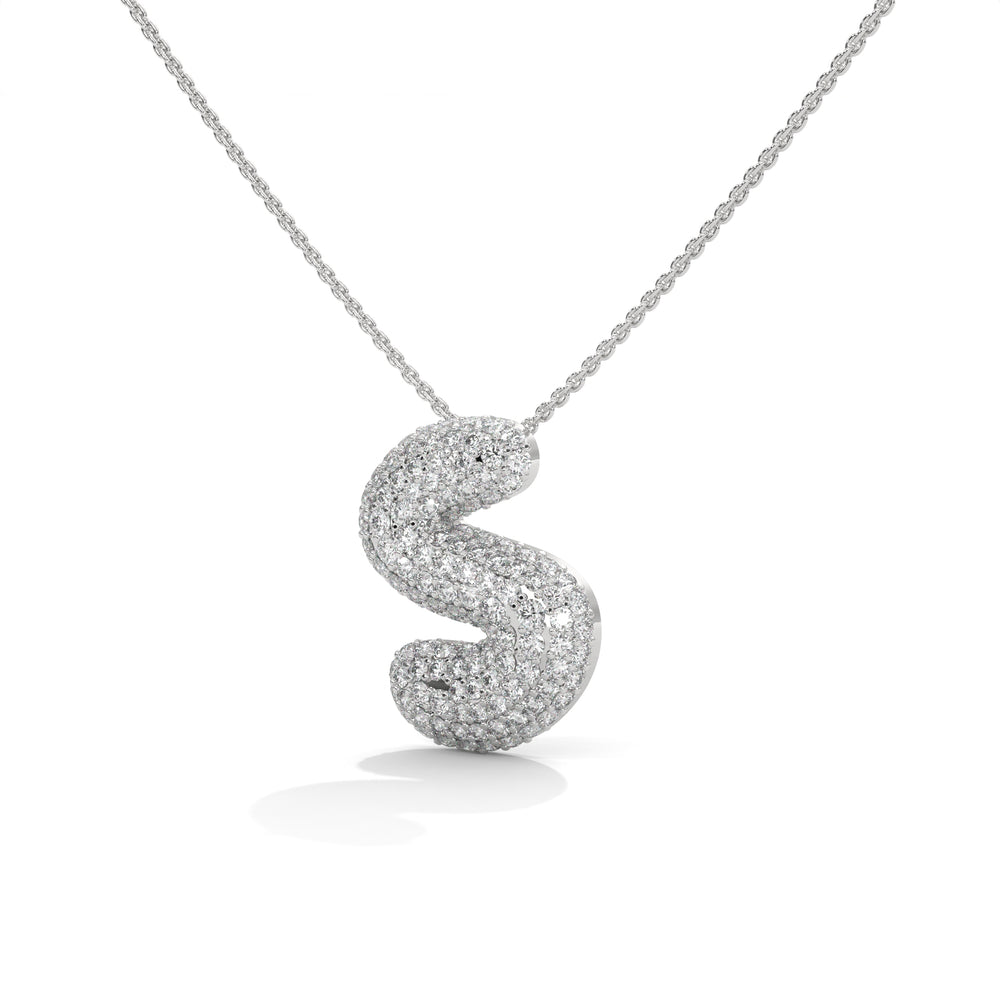 Diamond Initial "S" Pendant Necklace