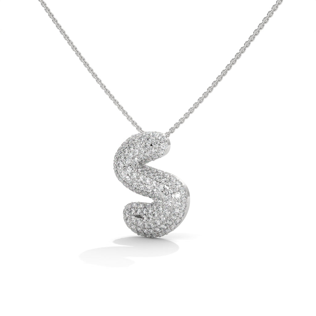 Diamond Initial "S" Pendant Necklace