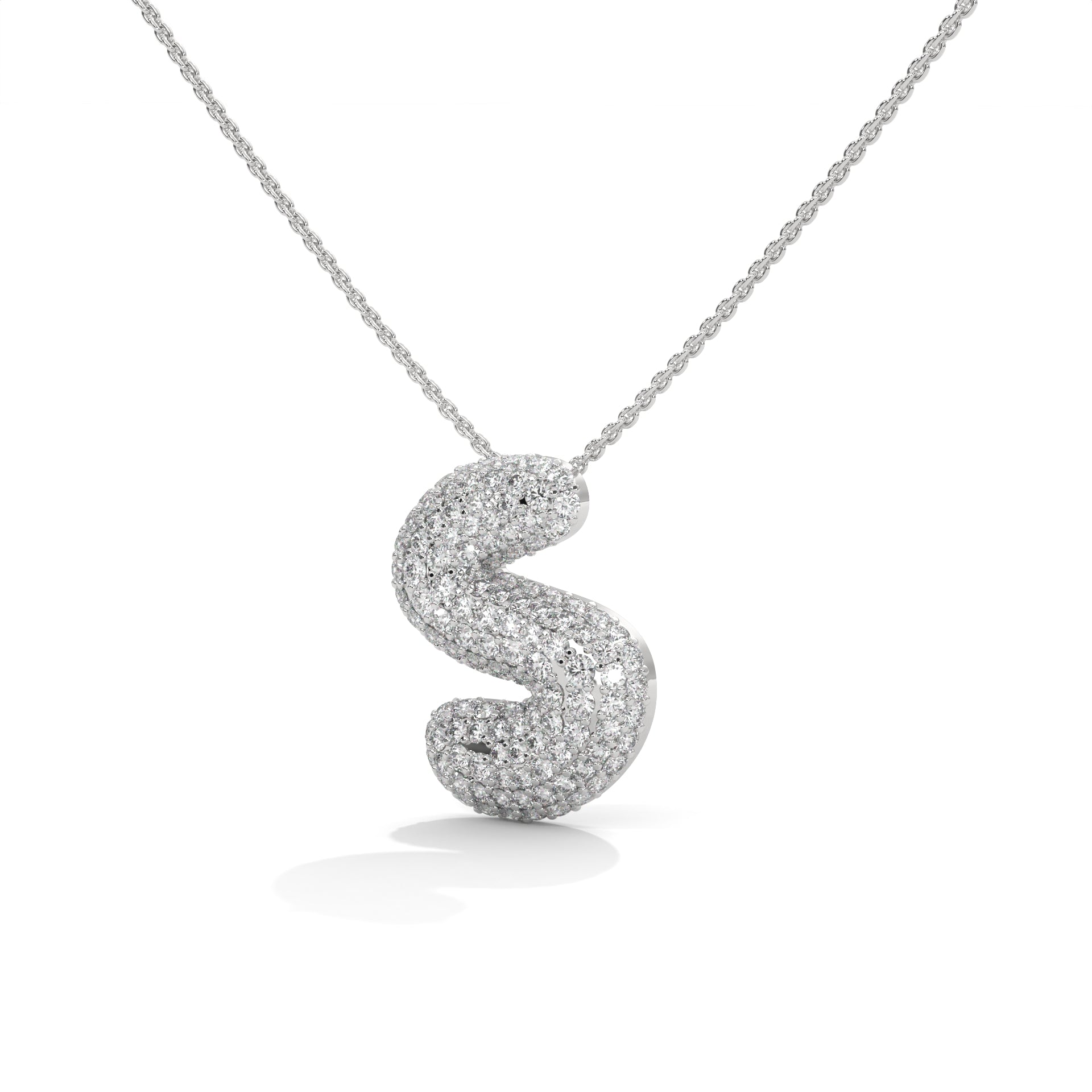 Diamond Initial "S" Pendant Necklace