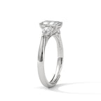 Radiant Cut Three Stone Diamond Engagement Ring