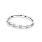 Emerald & Round Diamond Geometric Bracelet