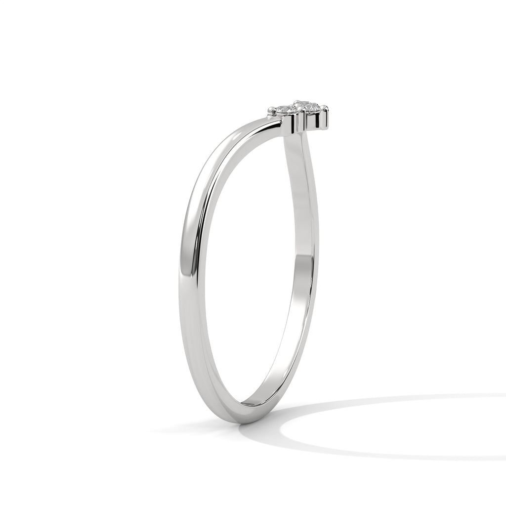 Diamond Chevron Wishbone Ring
