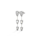 Pear Cut Three Station Drop Diamond Earrings