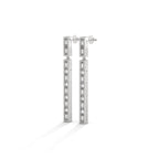 Baguette & Round Diamond Bar Drop Earrings