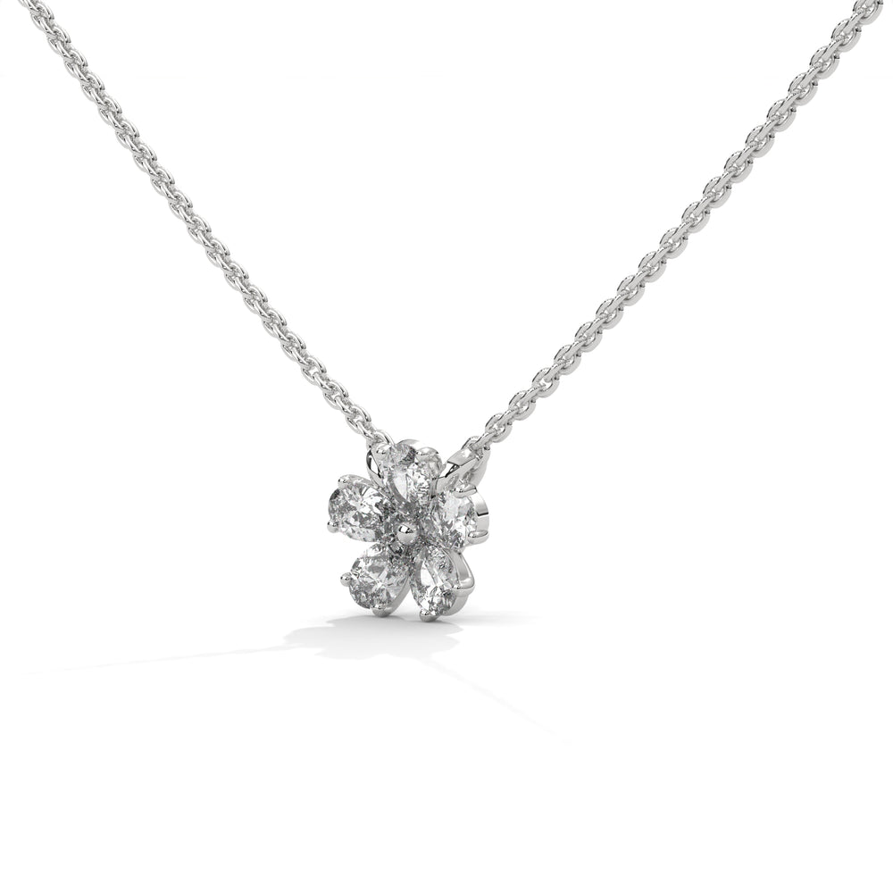 Pear Diamond Floral Pendant