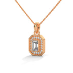 Emerald Halo Diamond Pendant
