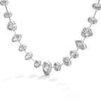 Multi Shape Diamond Station Necklace with Pear Center