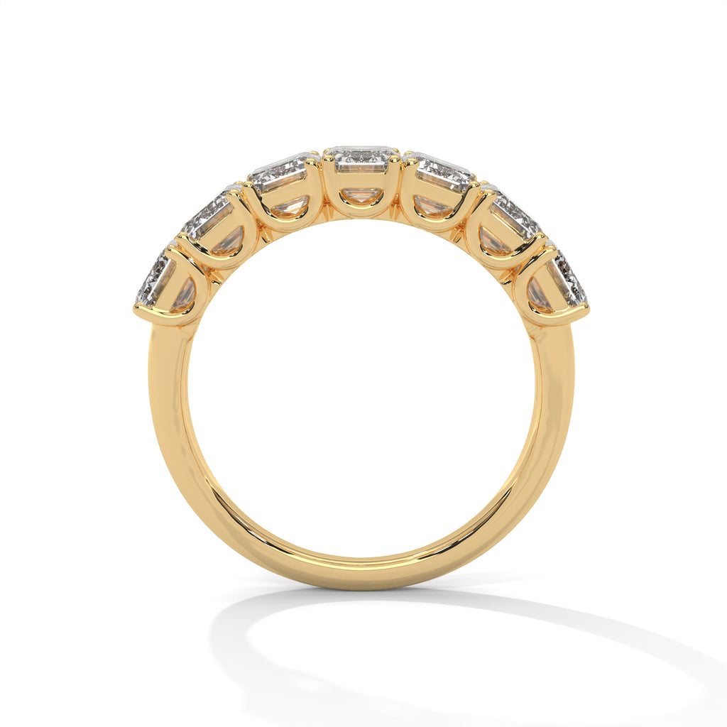 Emerald Cut Seven Stone Diamond Anniversary Ring