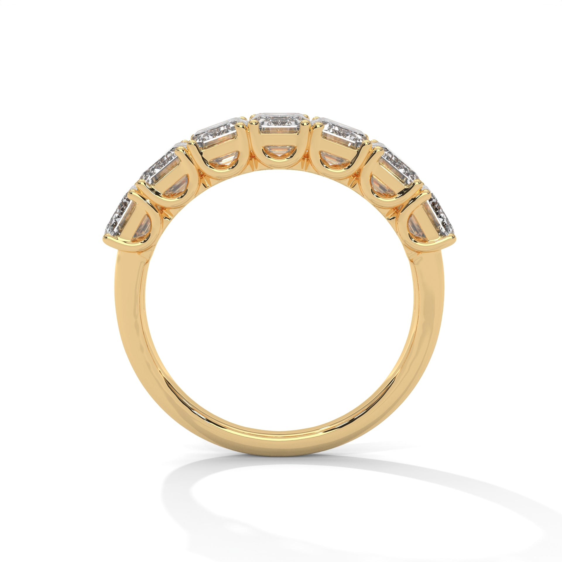 Emerald Cut Seven Stone Diamond Anniversary Ring