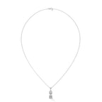 Emerald Cut Diamond Halo Pendant