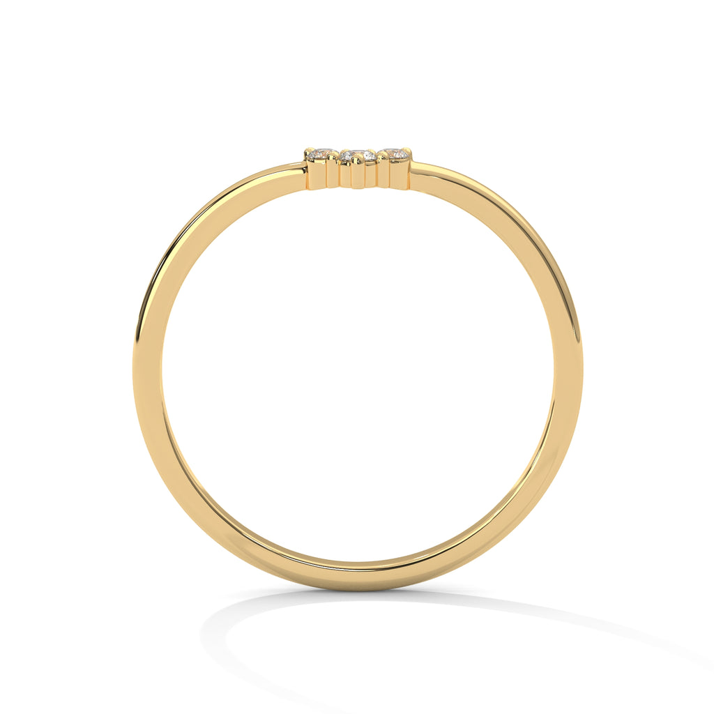 Diamond Chevron Wishbone Ring