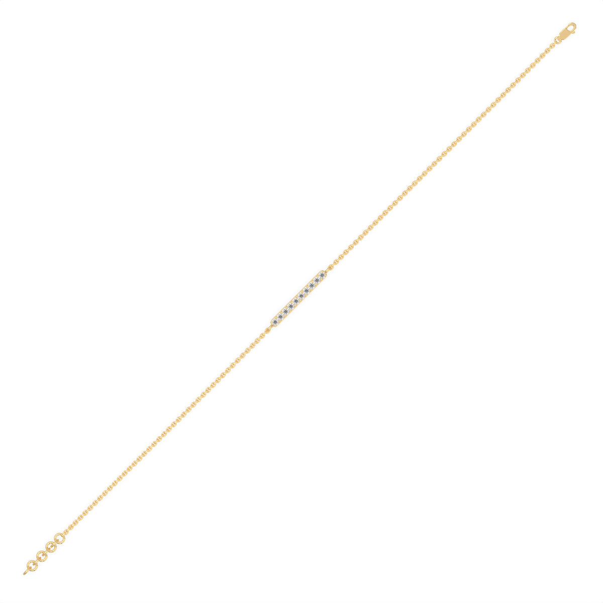 Diamond Bar Station Bracelet, close-up — Jewelix Atelier
