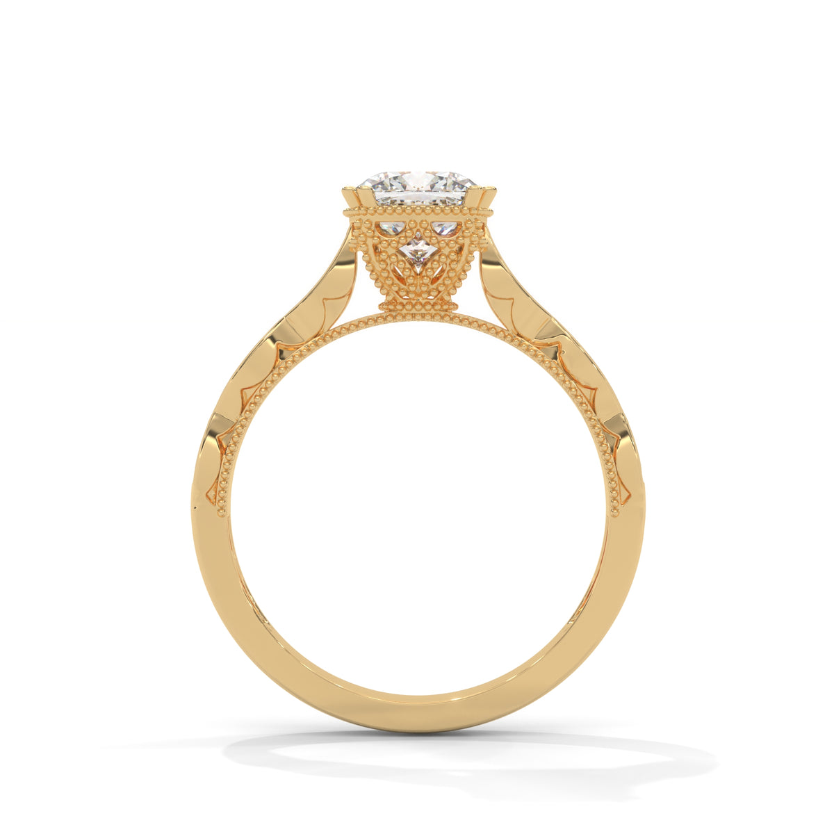 Vintage Cushion Cut Diamond Ring – view 6 of 9, lab grown diamond ring | Jewelix Atelier