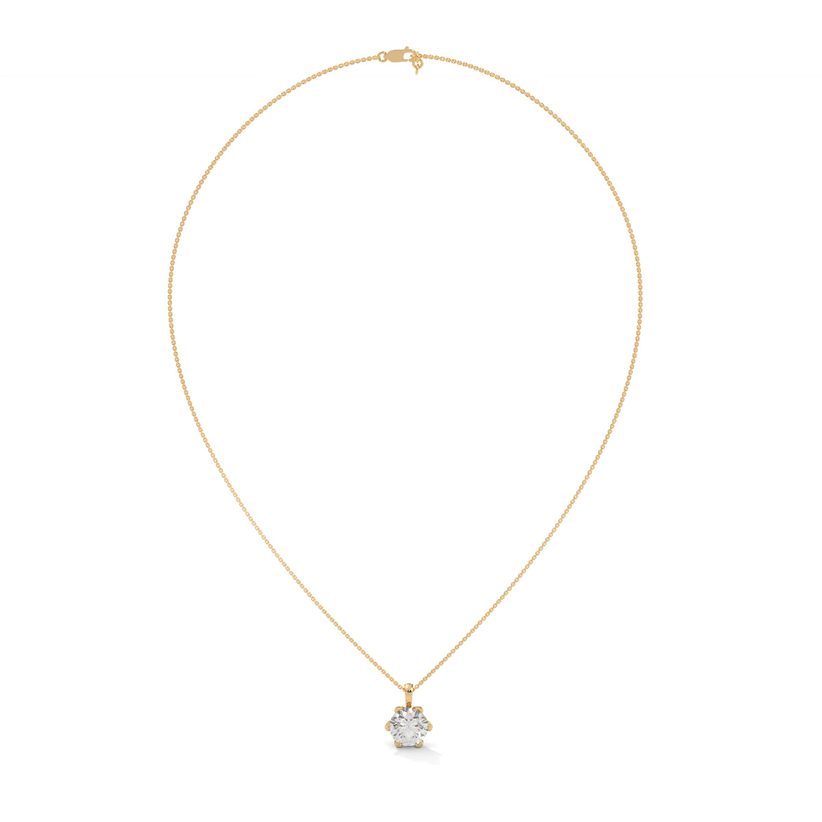 Round Solitaire Diamond Pendant – view 6 of 9, lab grown diamond necklace | Jewelix Atelier