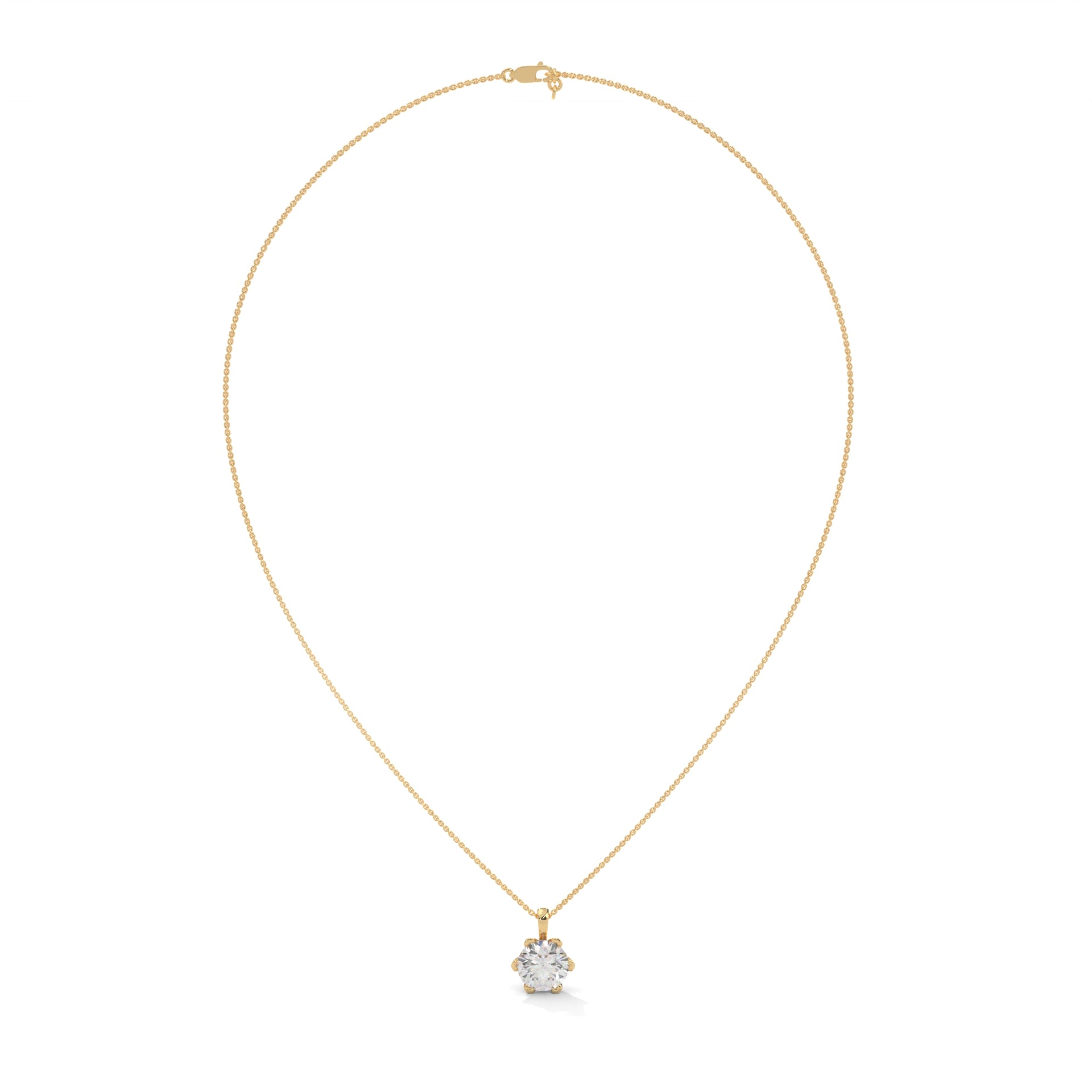 Round Solitaire Diamond Pendant