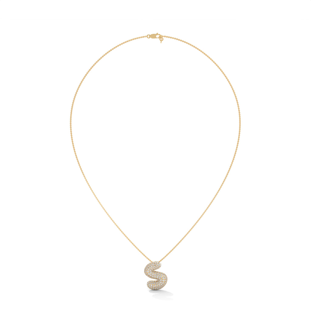 Diamond Initial "S" Pendant Necklace