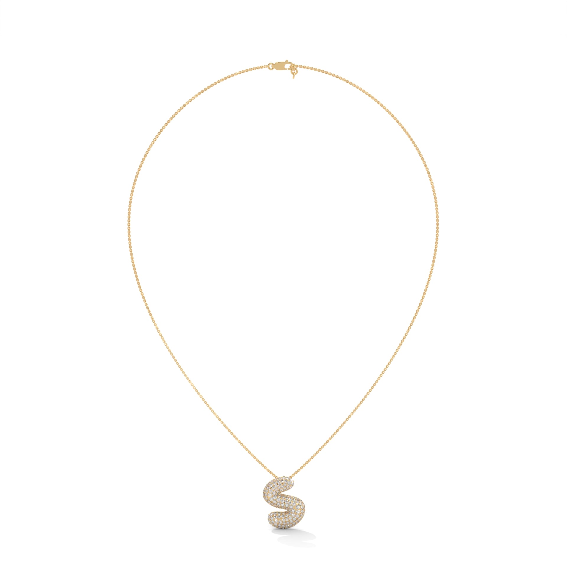 Diamond Initial "S" Pendant Necklace