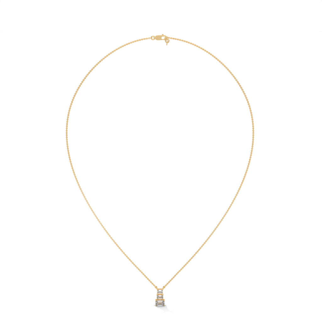 Emerald Cut Diamond Bar Pendant