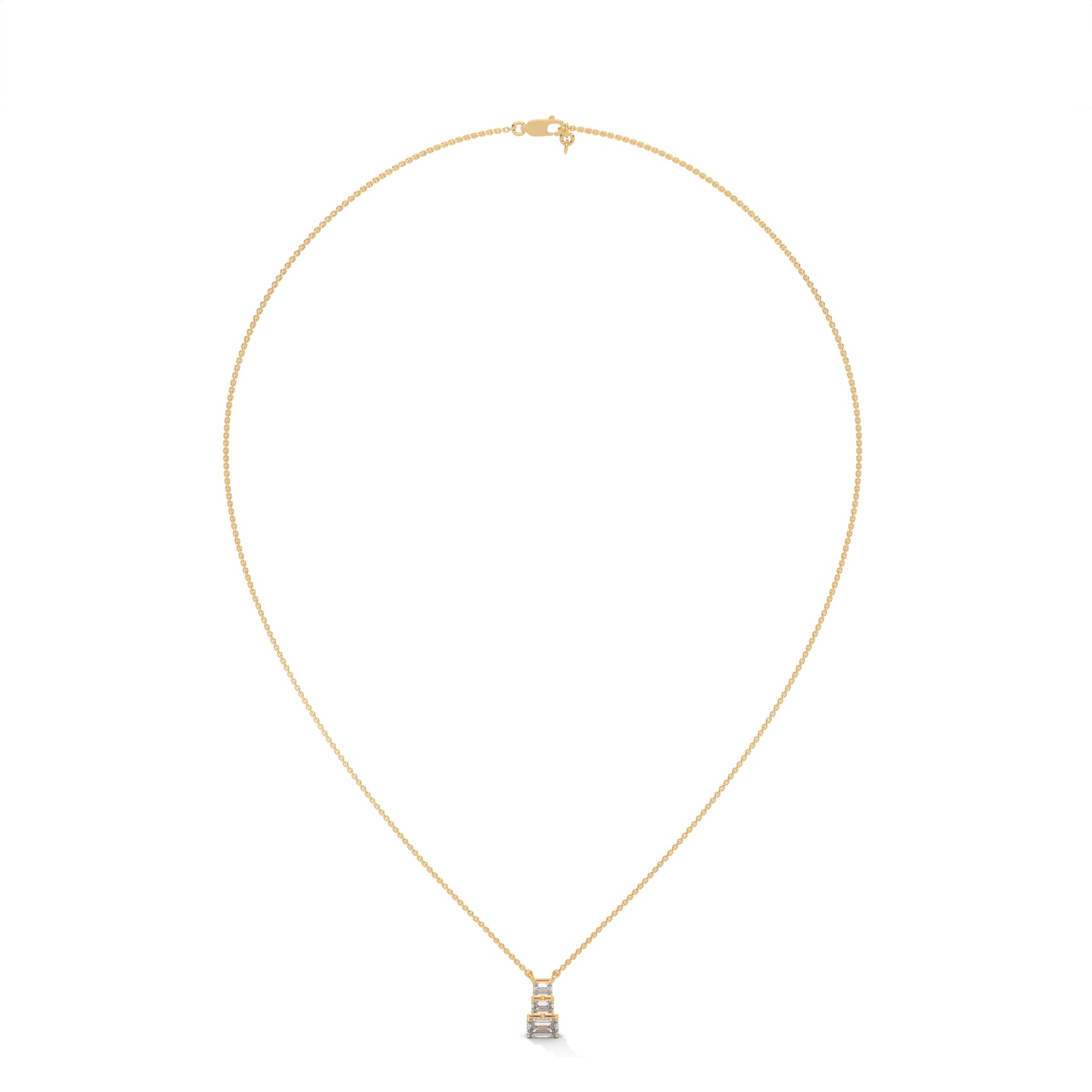 Emerald Cut Diamond Bar Pendant