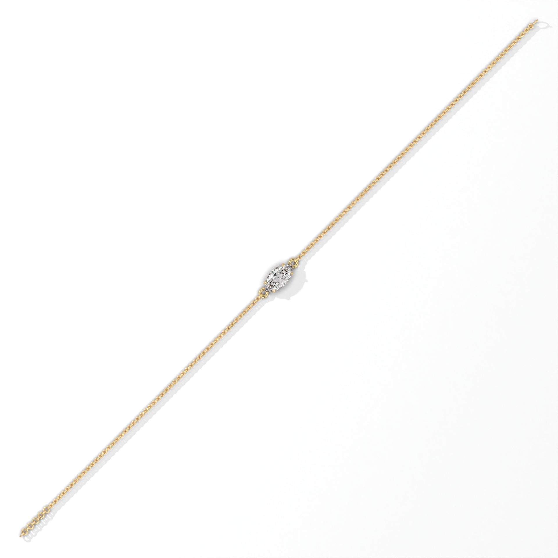 Marquise Cut Solitaire Diamond Bracelet