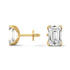 Emerald Cut Solitaire Diamond Stud Earrings