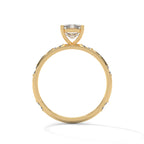 Emerald Cut Diamond Accent Engagement Ring