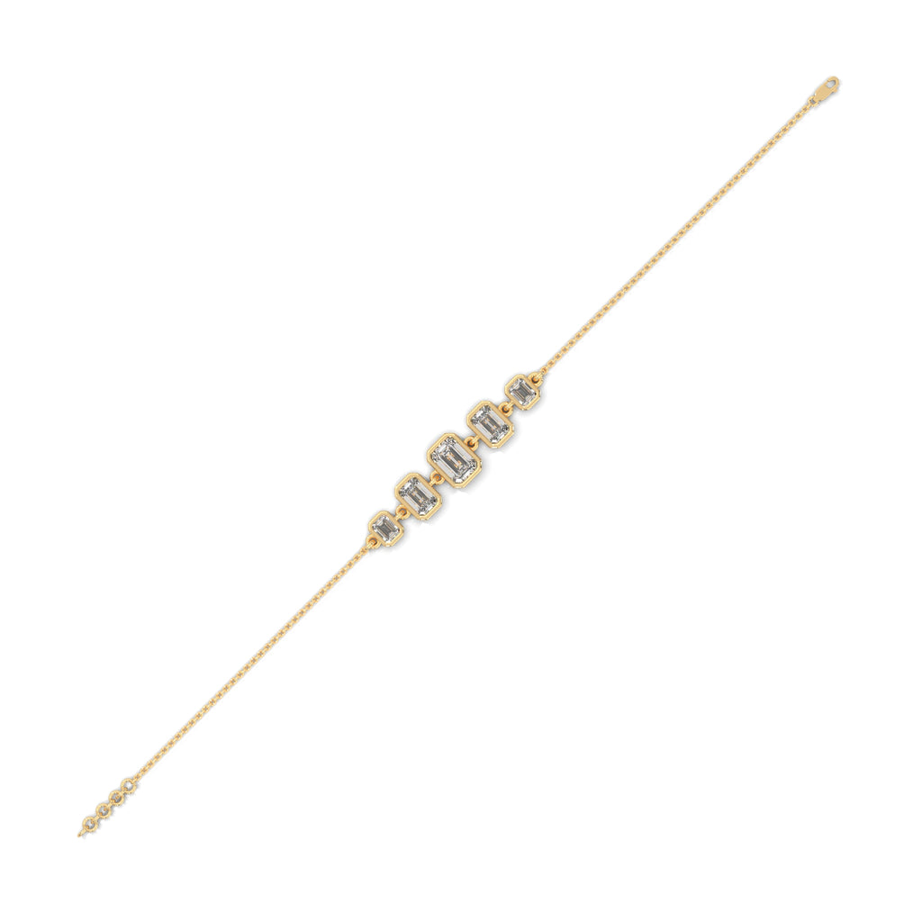 Emerald Cut Five Stone Diamond Bracelet