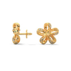 Open Floral Diamond Stud Earrings