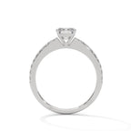 Emerald Cut Diamond Pavé Engagement Ring