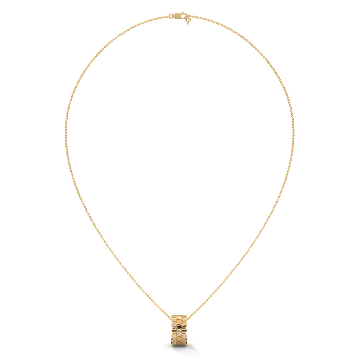 Honeycomb Diamond Pendant – view 6 of 9, lab grown diamond necklace | Jewelix Atelier