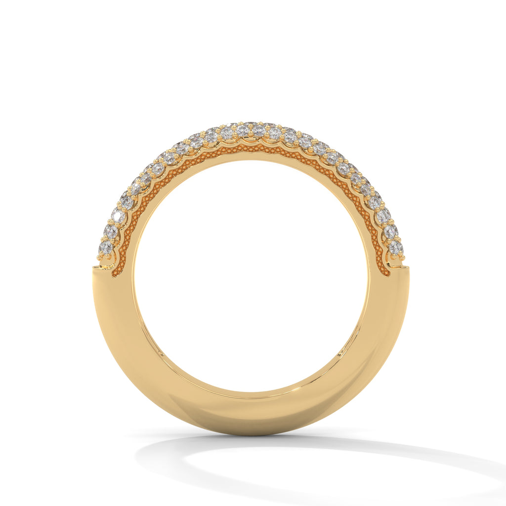 Triple Row Diamond Pavé Band Ring