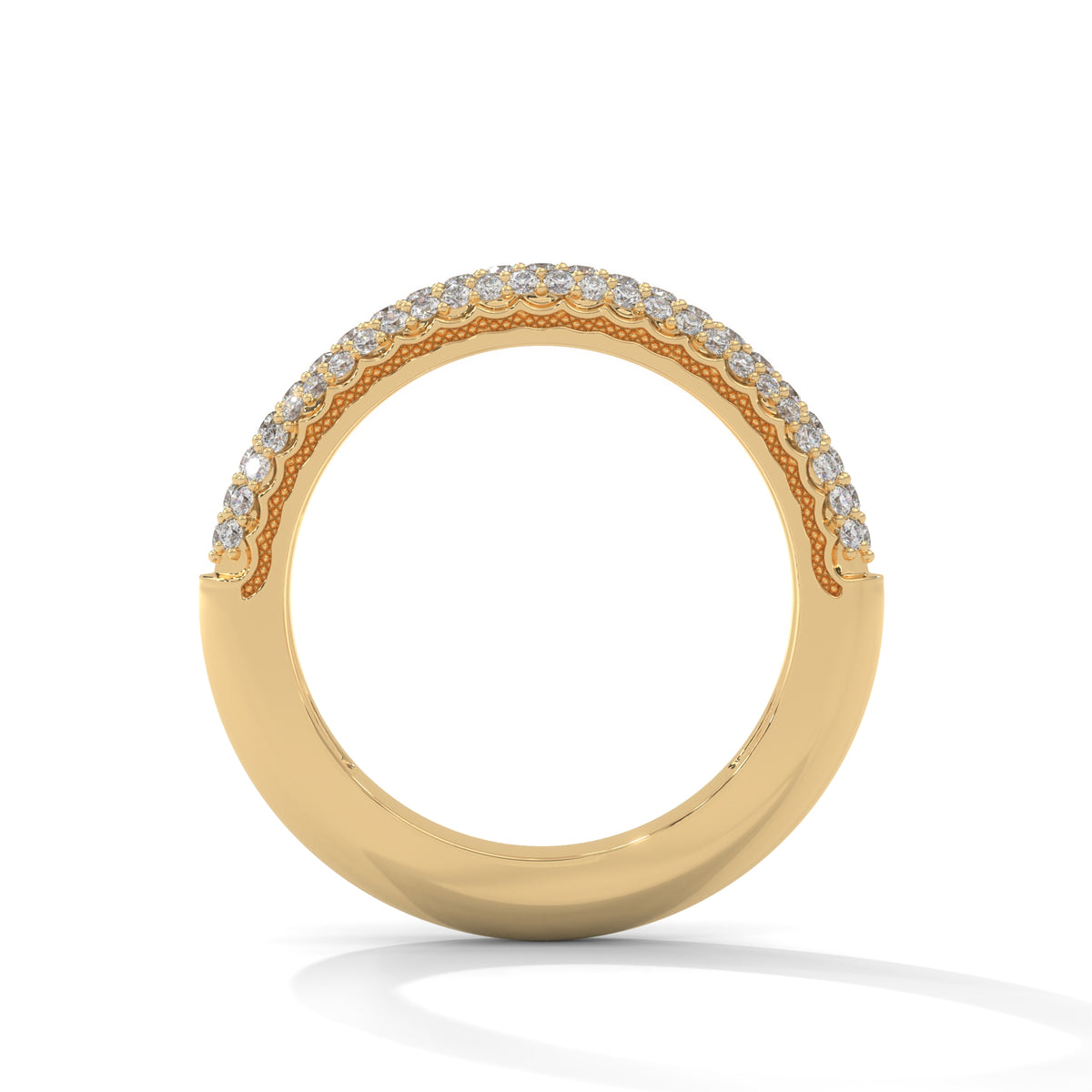 Triple Row Diamond Pavé Band Ring – view 5 of 9, lab grown diamond band | Jewelix Atelier