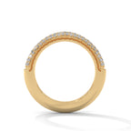 Triple Row Diamond Pavé Band Ring