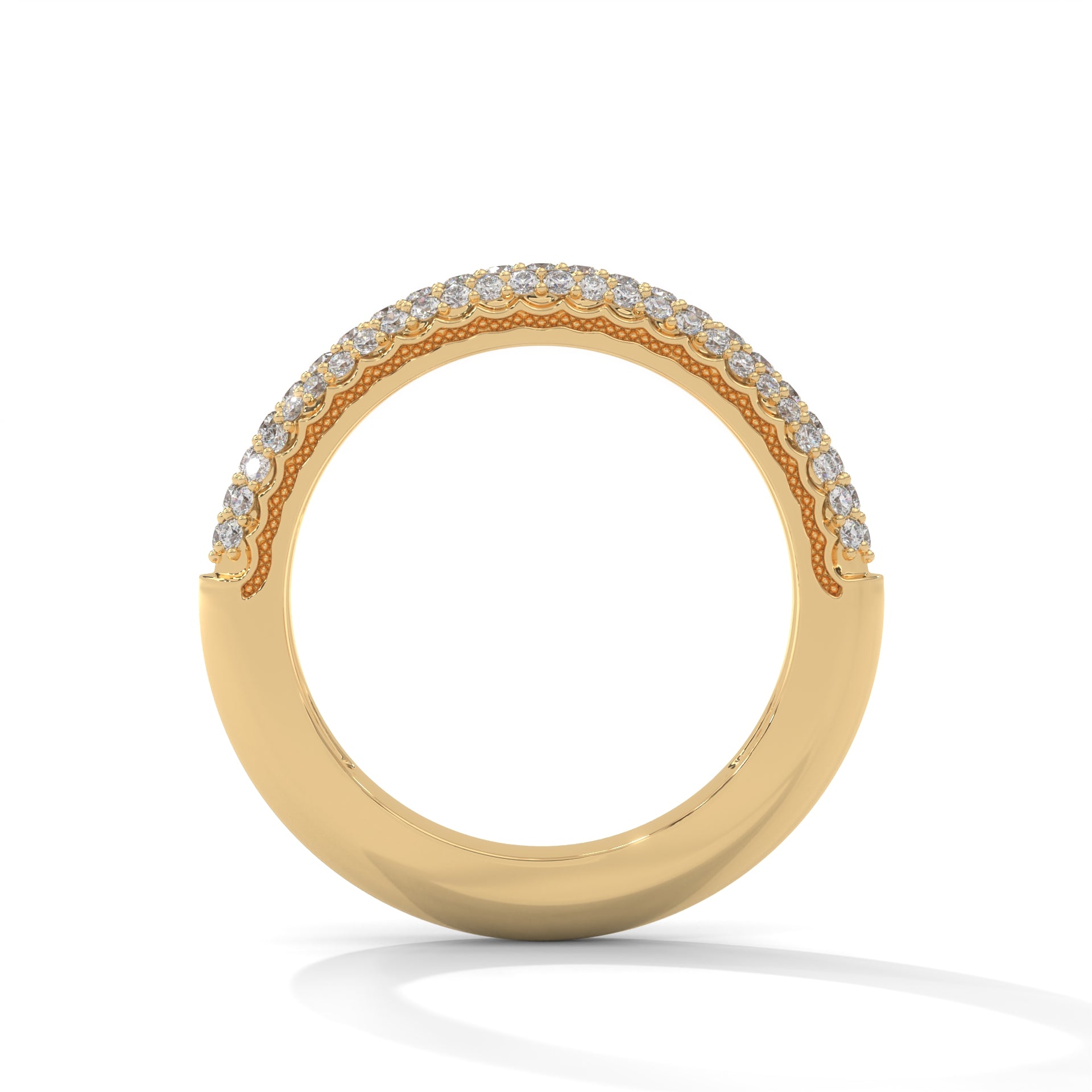 Triple Row Diamond Pavé Band Ring