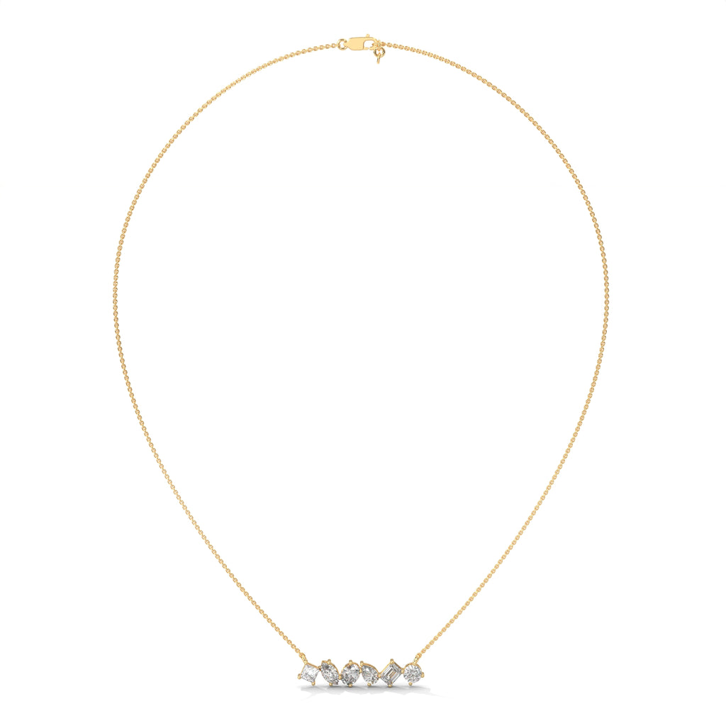 Multi Shape Diamond Bar Pendant