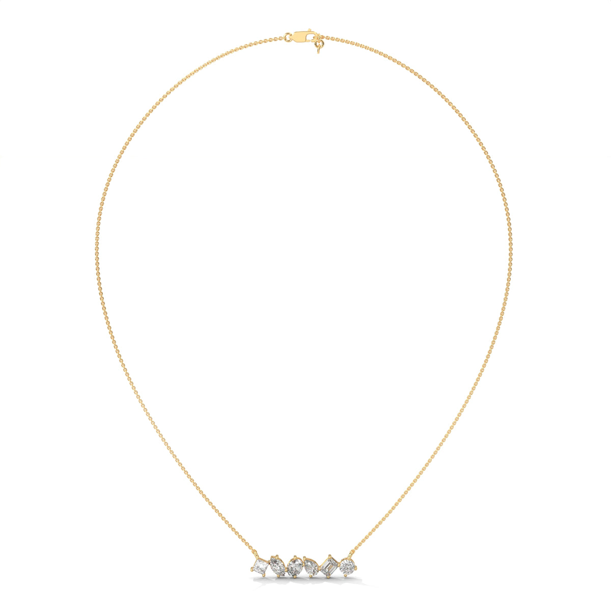 Multi Shape Diamond Bar Pendant – view 9 of 9, lab grown diamond pendant | Jewelix Atelier