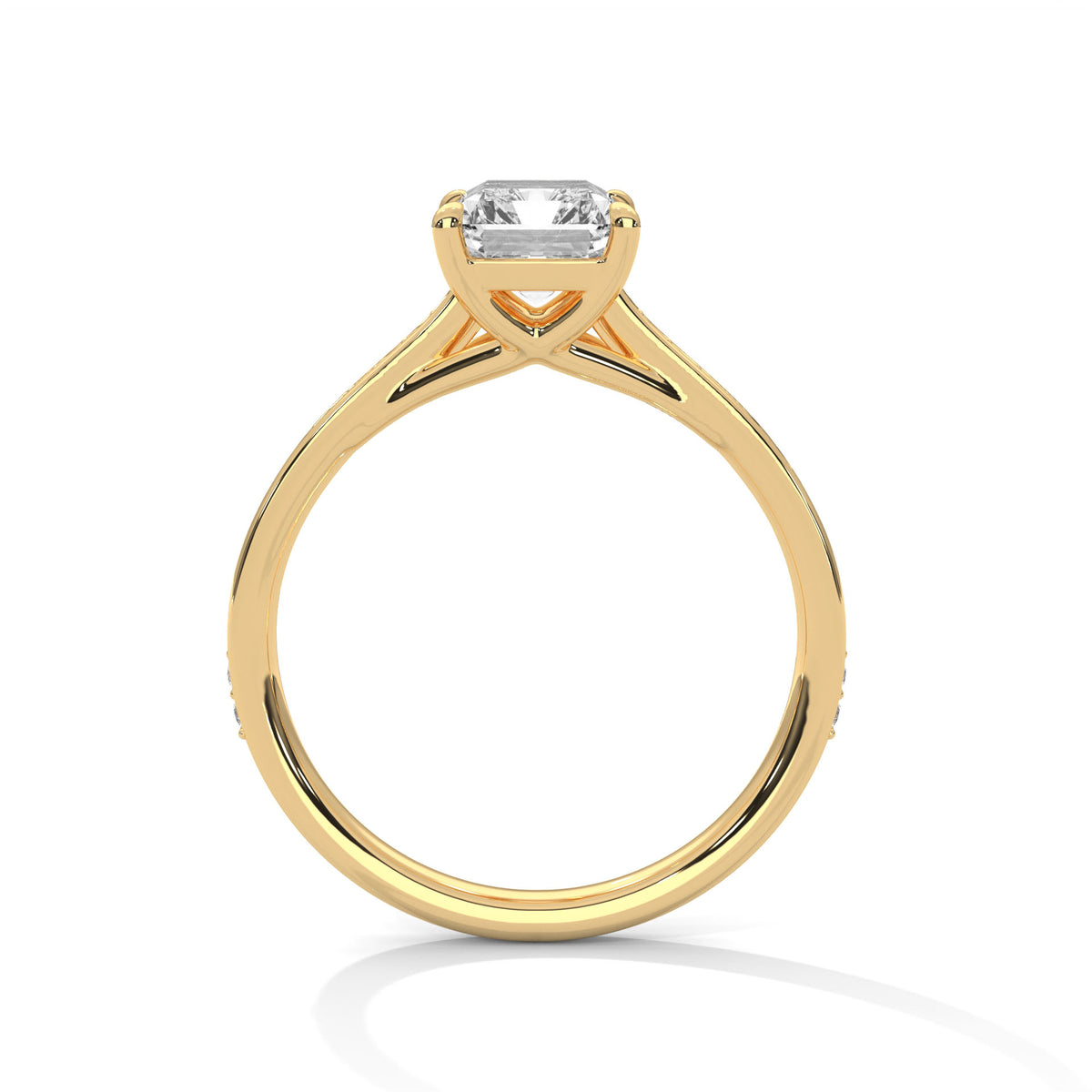 Radiant Cut Diamond Pavé Engagement Ring – view 9 of 9, lab grown diamond ring | Jewelix Atelier