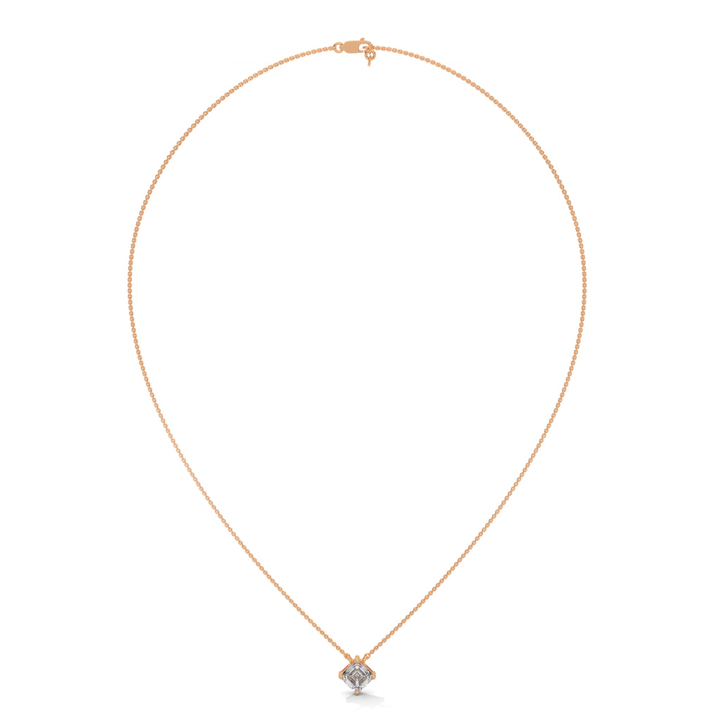 Asscher Solitaire Diamond Pendant