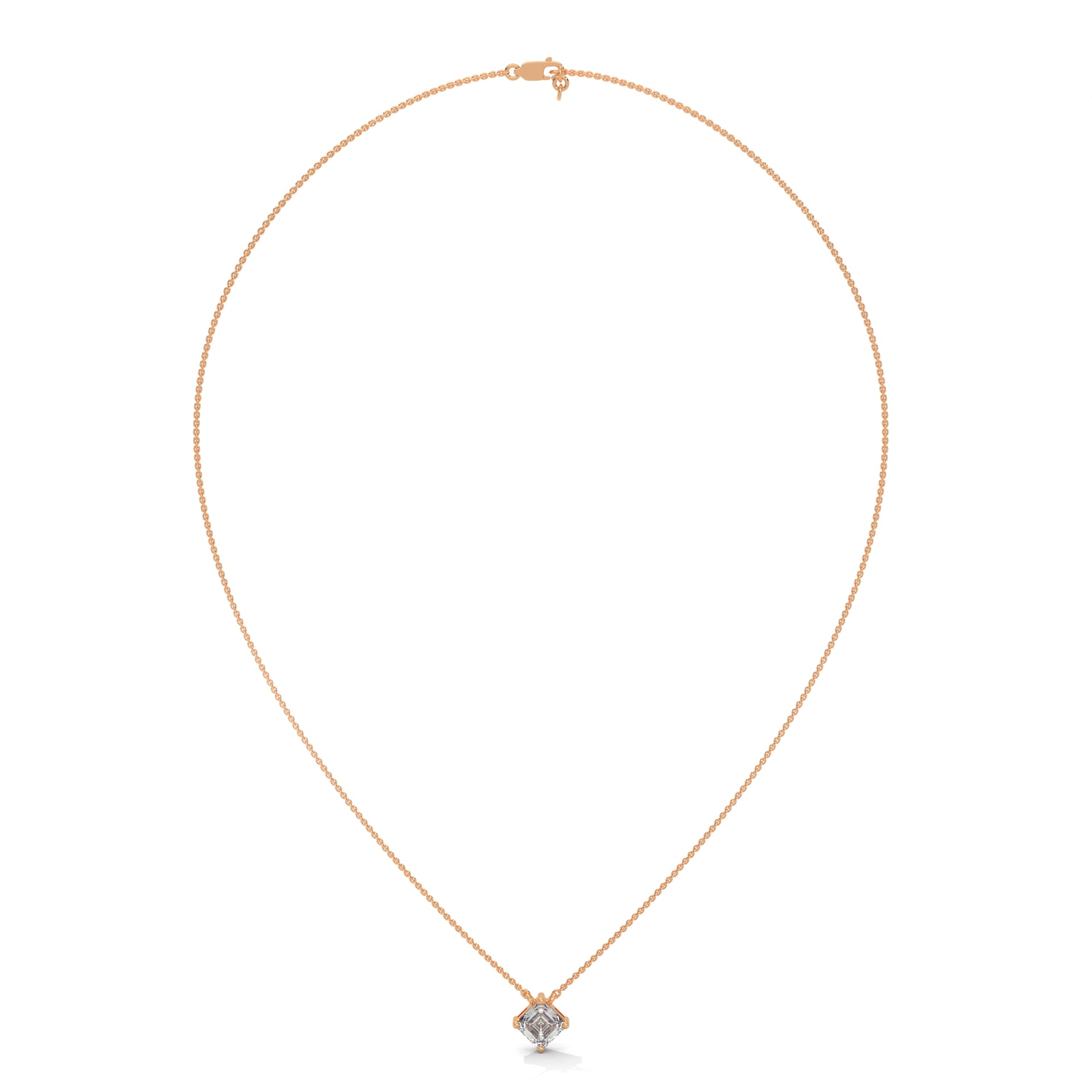 Asscher Solitaire Diamond Pendant