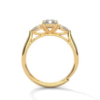 Radiant Cut Three Stone Diamond Engagement Ring