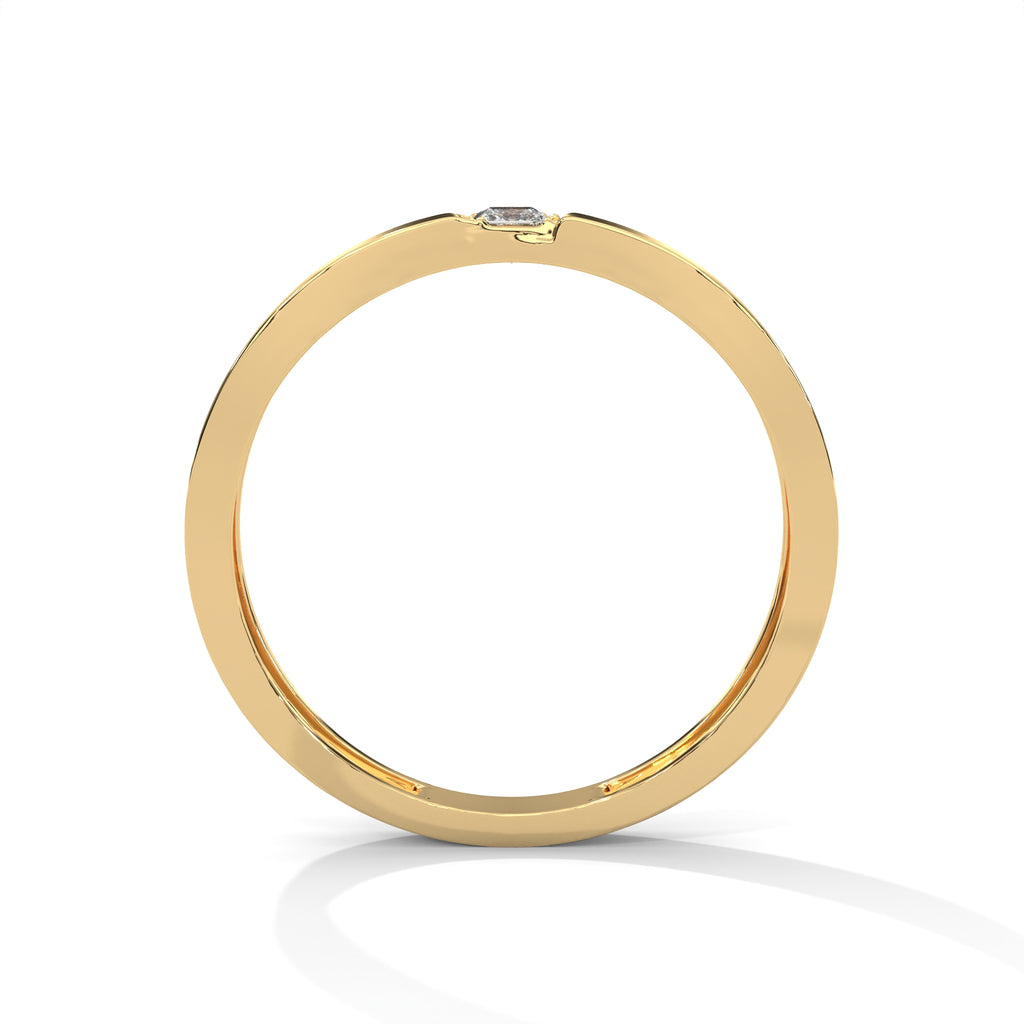 Princess Cut Flush Set Wedding Band