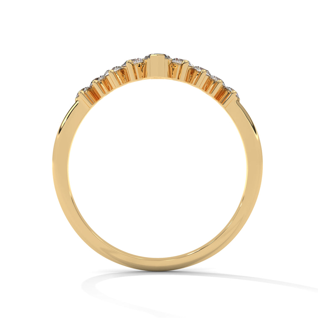 Marquise & Round Diamond Chevron Ring