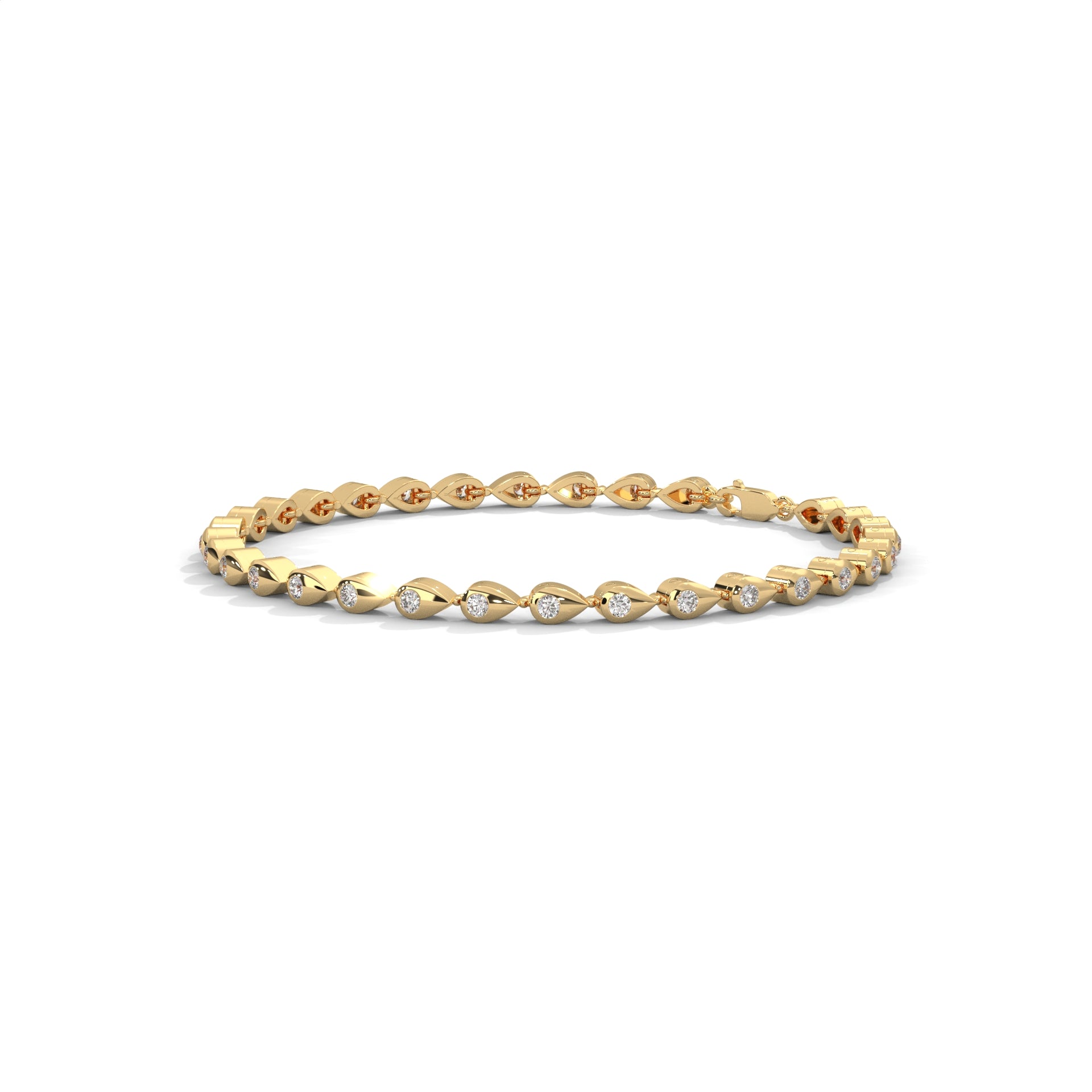 Bezel Diamond Teardrop Bracelet