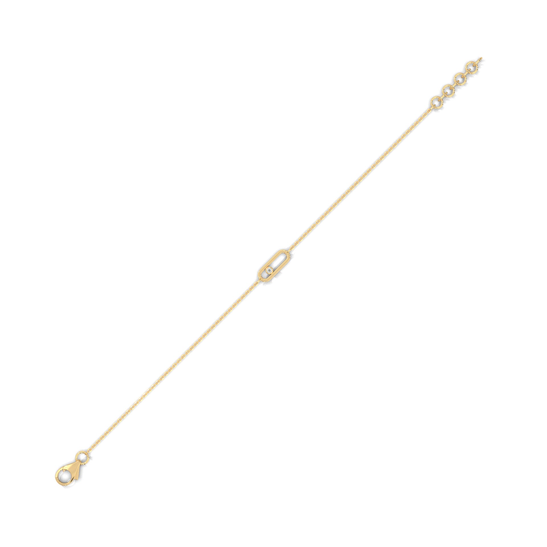 Floating Diamond Paperclip Bracelet