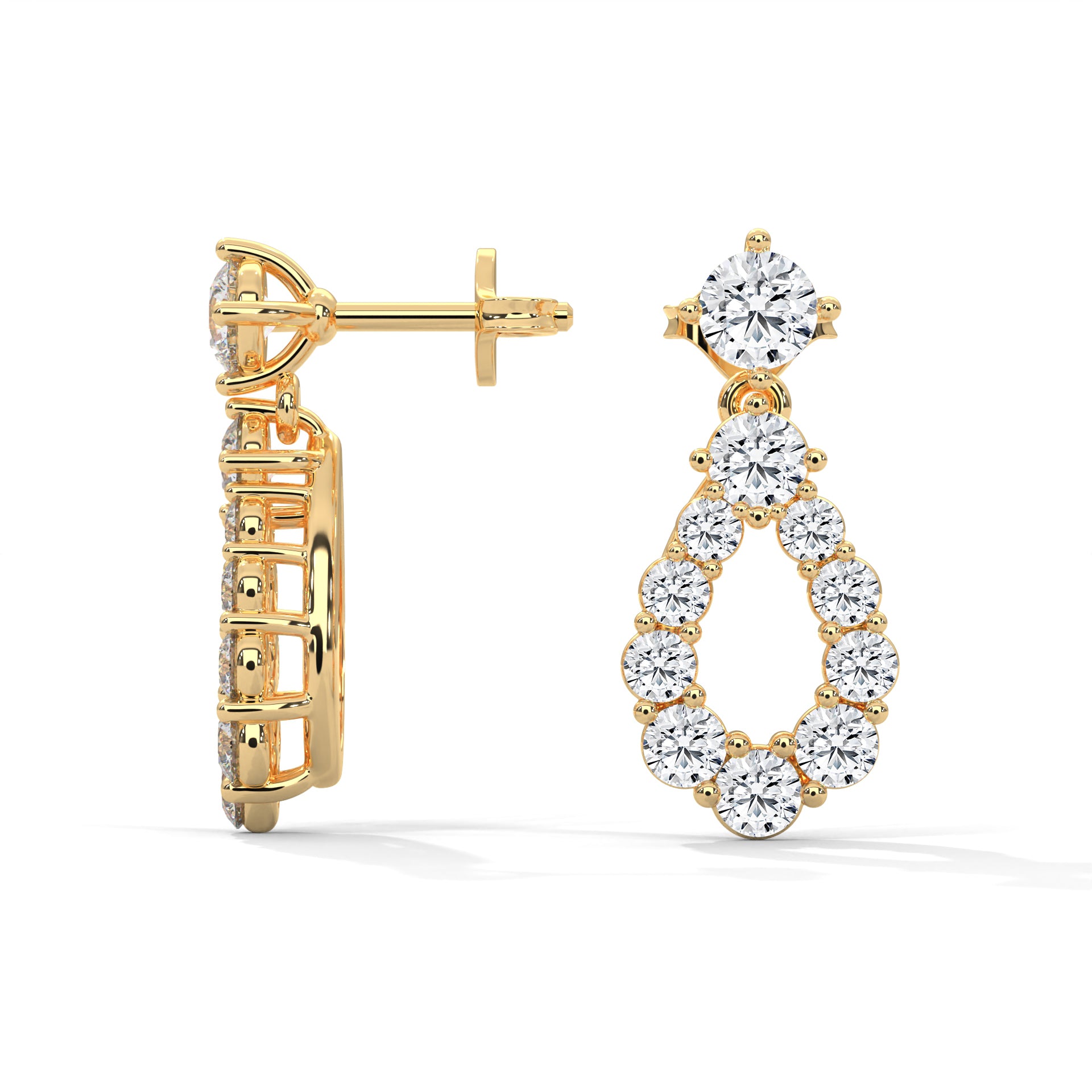 Diamond Teardrop Drop Earrings