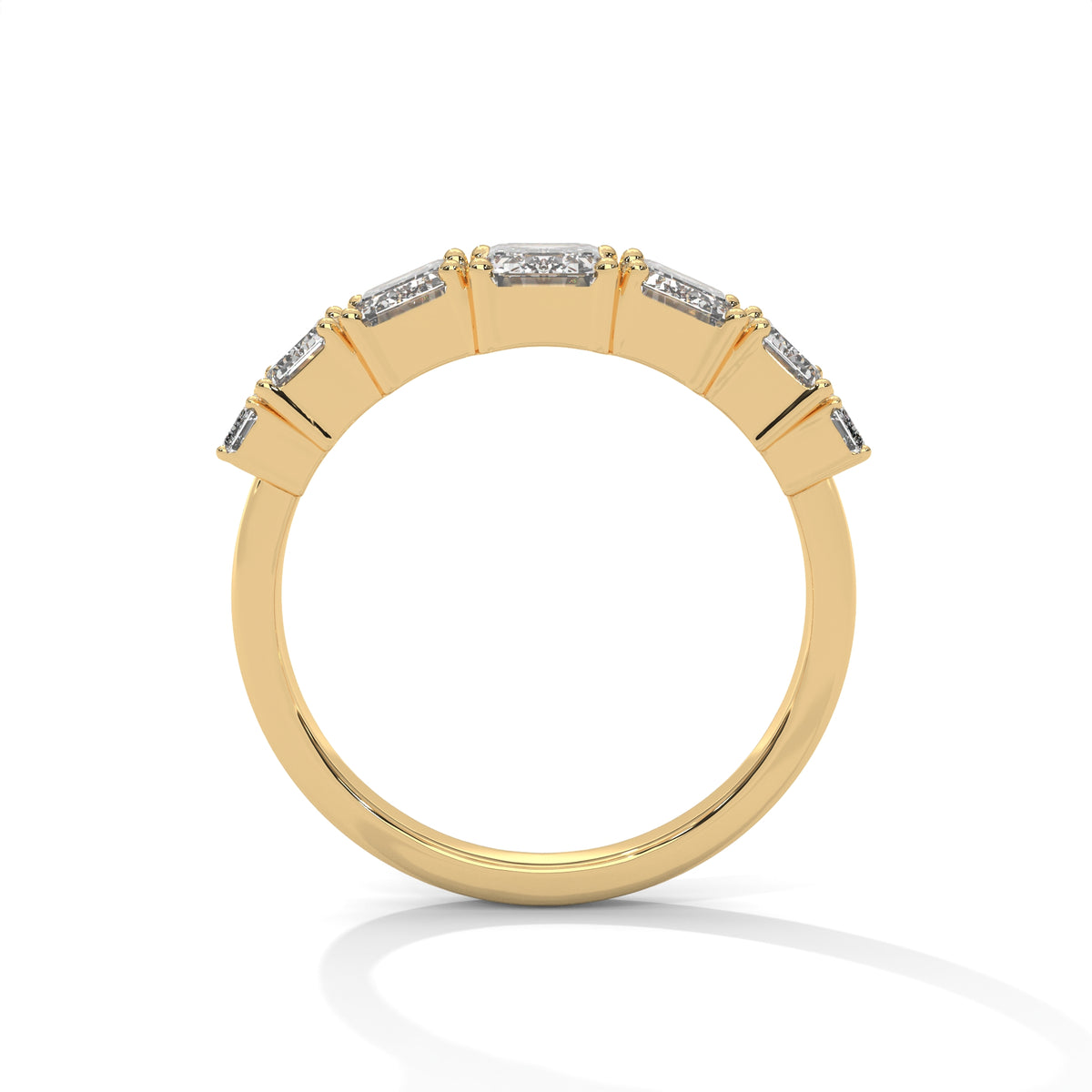 Graduated Emerald Cut Seven Stone Diamond Ring – view 9 of 9, lab grown diamond ring | Jewelix Atelier