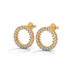 Diamond Circle Stud Earrings